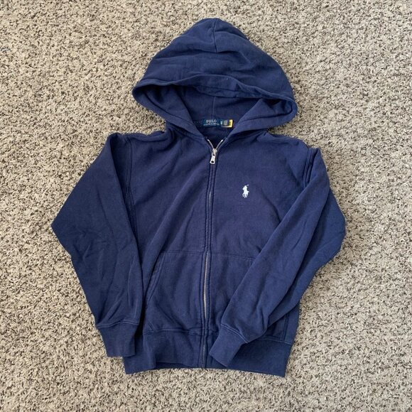 Polo Ralph Lauren Womens XS Navy Full-Zip Hoodie With Embroidered Logo - Picture 1 of 7